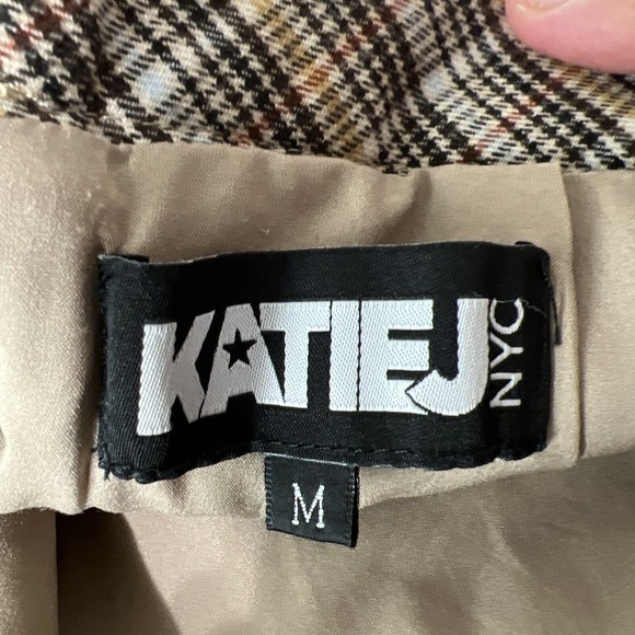 Katie J NYC Skirt Youth Medium Brown Plaid School Girl Pleated Mini A-Line Kids - Picture 3 of 12